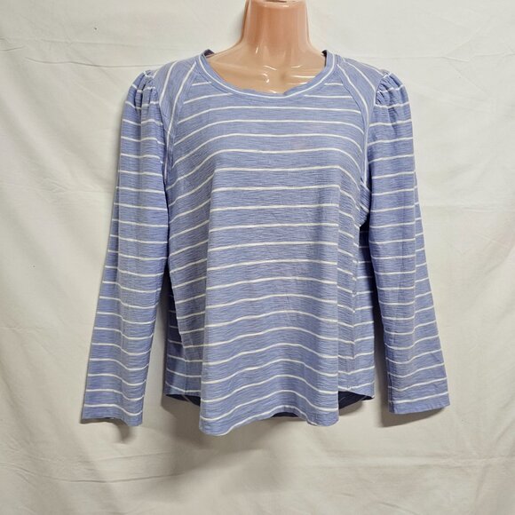 Veronica Beard Jean Mason Baseball Tee Women Size L Blue - Picture 6 of 16